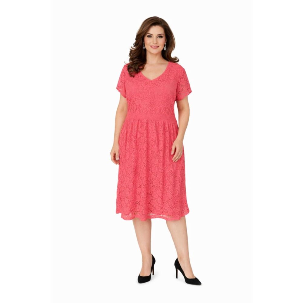 Isaac Mizrahi Live! Dress Short Sleeve PINK Women's Woman's Size Large